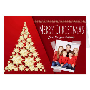 Cartão de Natal de FOTO Moderno Personalizado