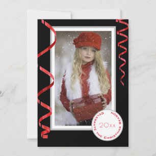 Cartão de Natal de Foto para Solteiro Elegante com