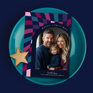 Cartão de Natal de Fotografia com Verificação Retr