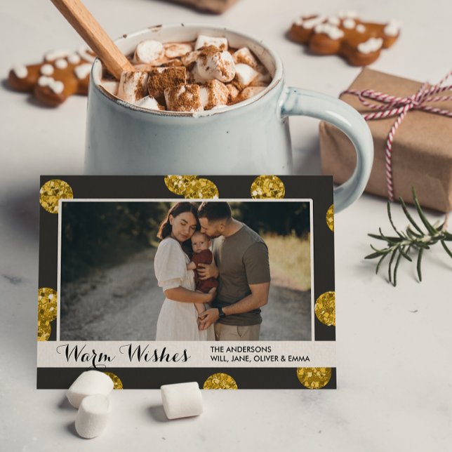 Cartão de Natal de Fotografias com Pontos Brilhant (Criador carregado)