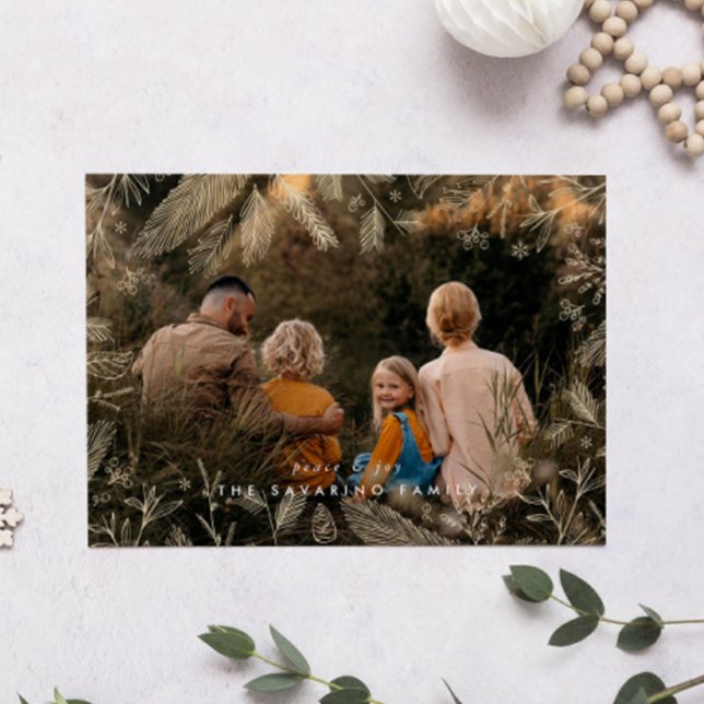 Cartão de Natal de Fotografias de Inverno Dourado  (Criador carregado)