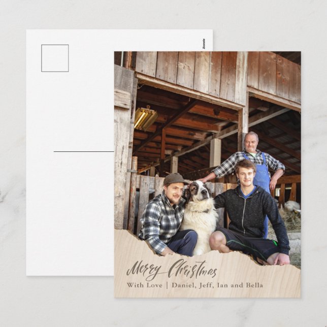 Cartão de Natal De Fotografias Fazenda Cartão De N (Frente/Verso)