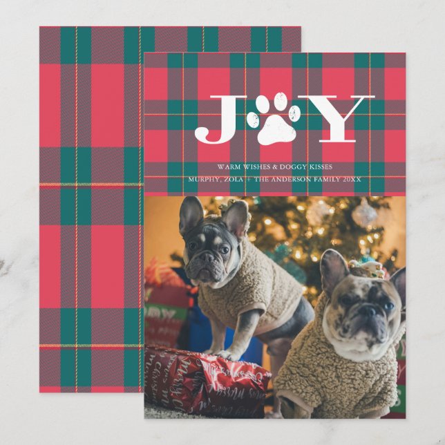 Cartão de Natal de Fotos de Animais de Estimação P (Frente/Verso)