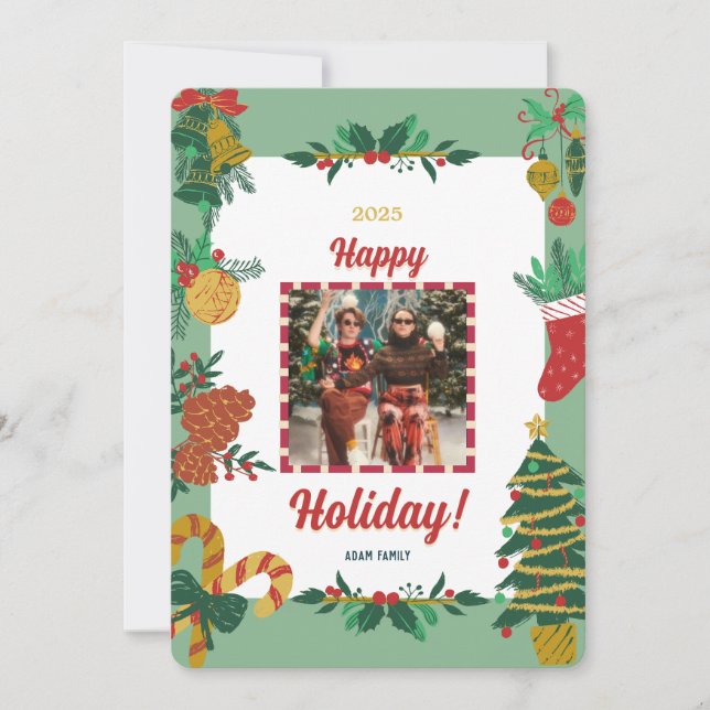 Cartão de Natal de Fotos Feliz Natal (Frente)