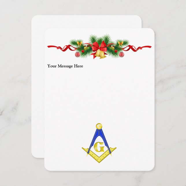 Cartão de Natal de Freemason Personalizado (Frente/Verso)