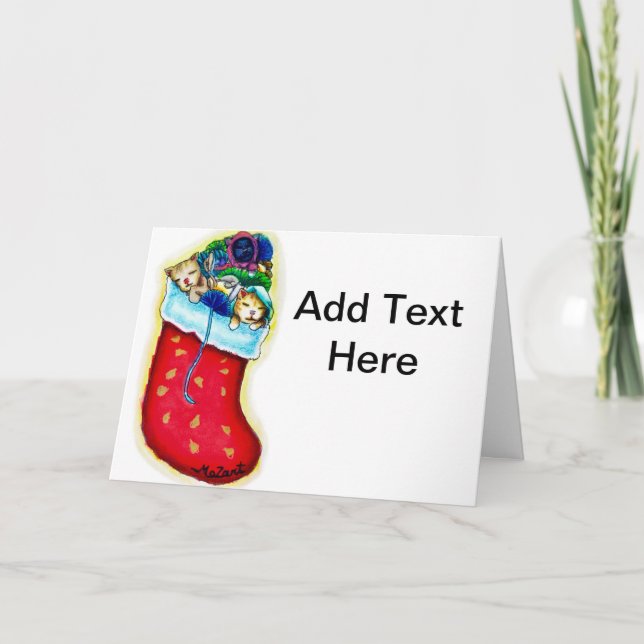 Cartão de Natal de Gatinhos Fofos (Frente)