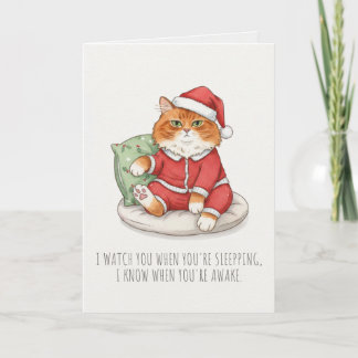Cartão de Natal de Gato Mal-humorado Engraçado