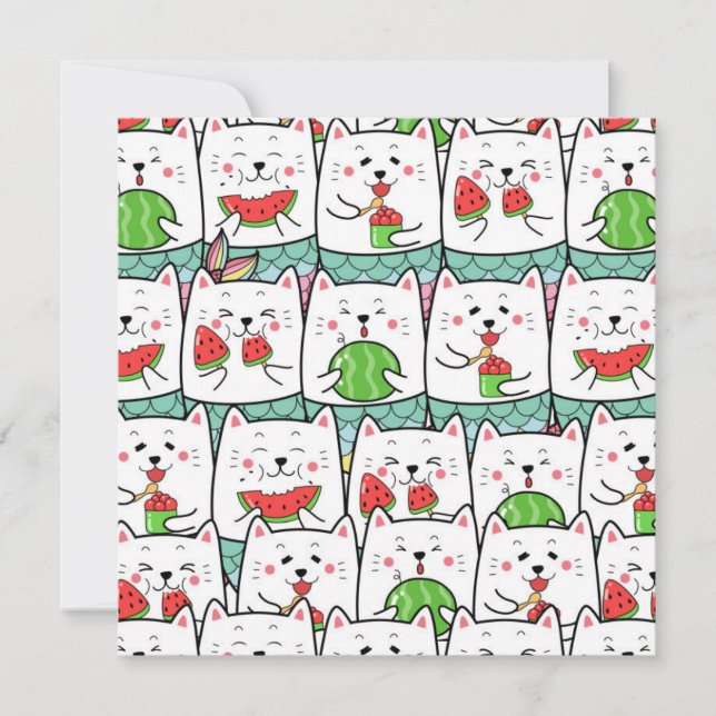 Cartão de Natal de Gatos (Frente)