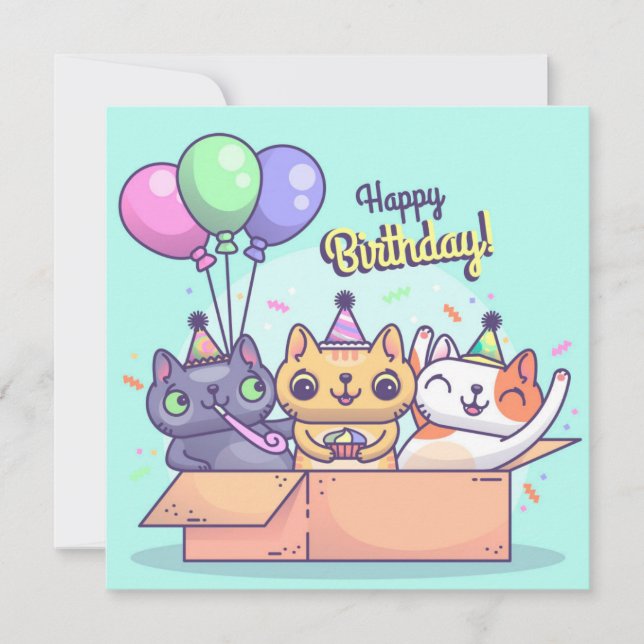 Cartão de Natal de Gatos (Frente)