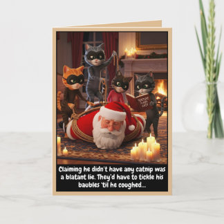 Cartão de Natal de gatos engraçados