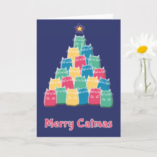 Cartão de Natal de Gatos Feliz Catnatal