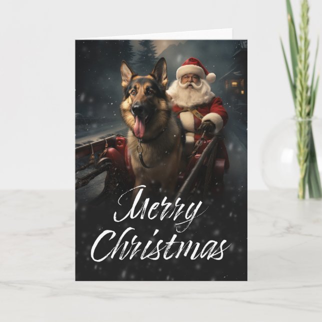 Cartão de Natal de german shepherd (Frente)