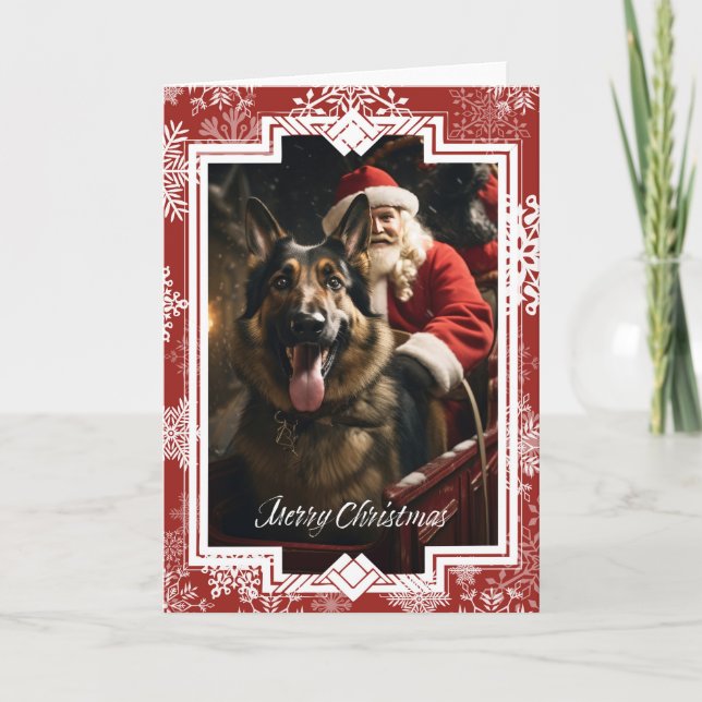 Cartão de Natal de german shepherd (Frente)