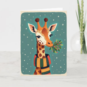 Cartão de Natal de Girafa Gentil