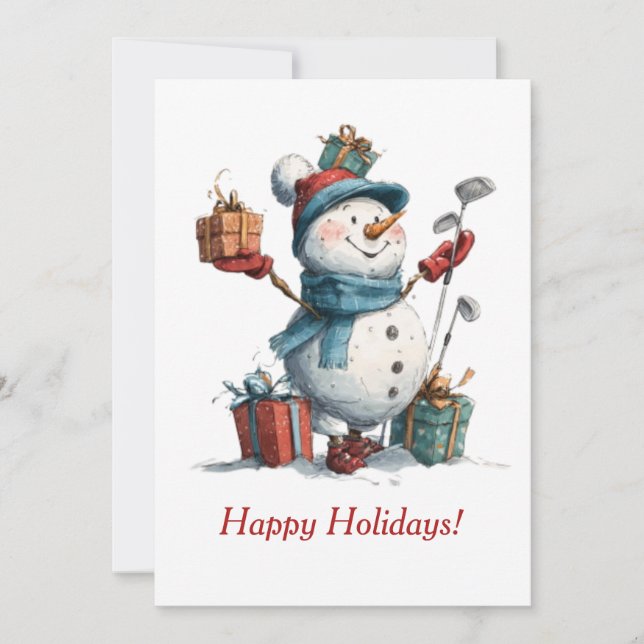 Cartão de Natal de Golfe Esfestivo (Frente)