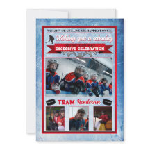 Cartão de Natal de Hockey Themed Photo