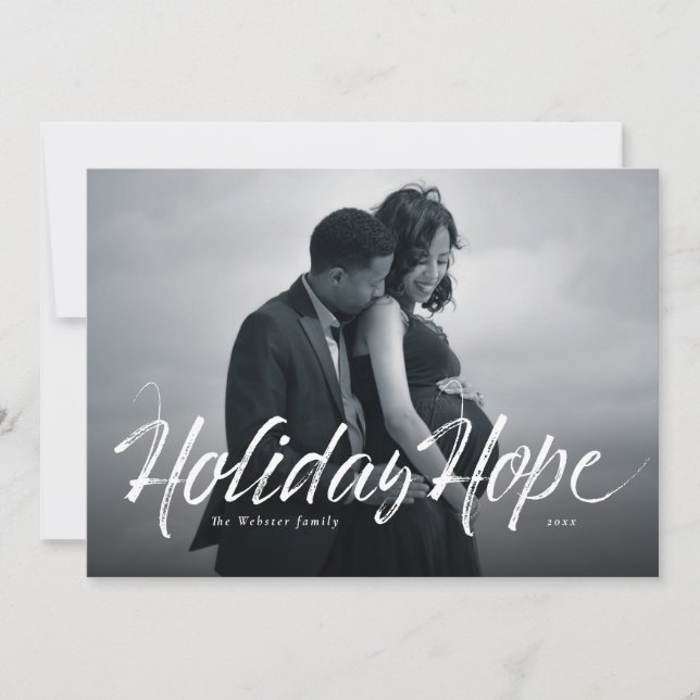 Cartão de Natal de Holiday Hope com o script moder (Frente)