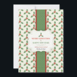 Cartão de Natal de Holly Christmas<br><div class="desc">Fileiras de azevinho adornam a parte de trás e a frente deste cartão de Natal. Uma fita verde central é sobreposta com um rótulo decorativo que contém seu sentimento de Natal. (Imagem). O cartão é fácil de personalizar com sua redação, fonte e cor da fonte. Não é exatamente o que...</div>