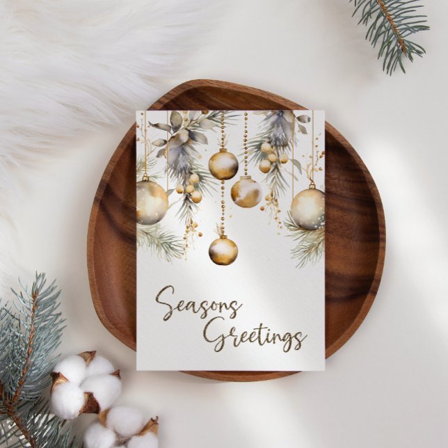 Cartão de Natal de Holly Empresarial Dourado para  (Criador carregado)