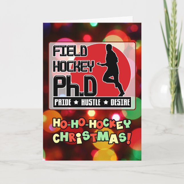 Cartão de Natal de Hóquei no Campo (Frente)