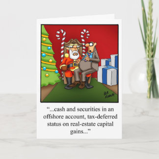Cartão de Natal de Humor Financeiro Engraçado