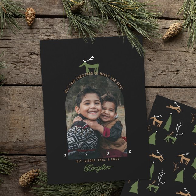 Cartão de Natal de Imagem do Deer & Arch (Criador carregado)