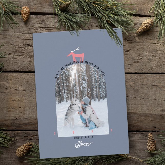 Cartão de Natal de Imagem do Deer & Arch (Criador carregado)