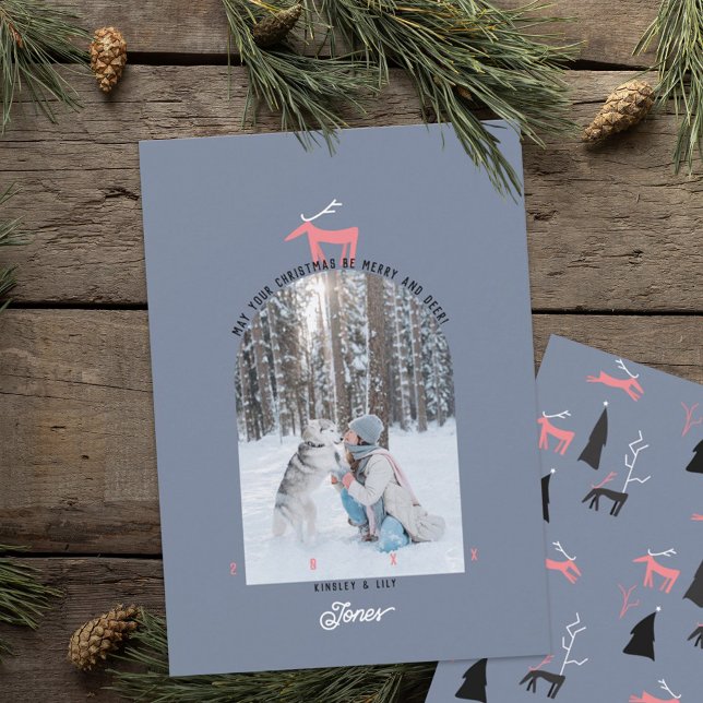 Cartão de Natal de Imagem do Deer & Arch (Criador carregado)