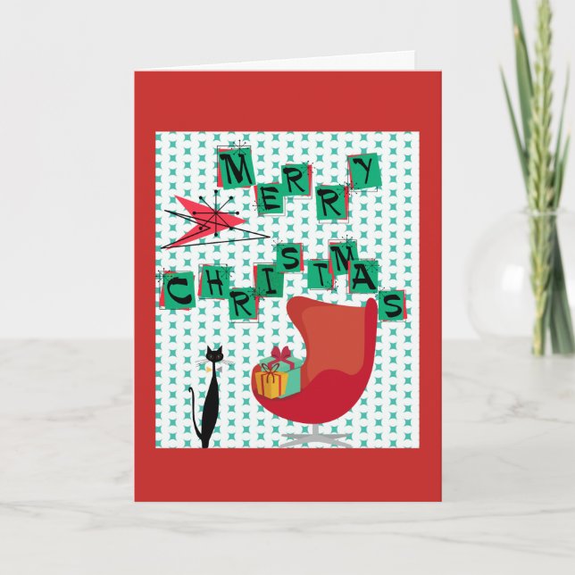 Cartão de Natal de Incineração MCM Atomic Era 1950 (Frente)