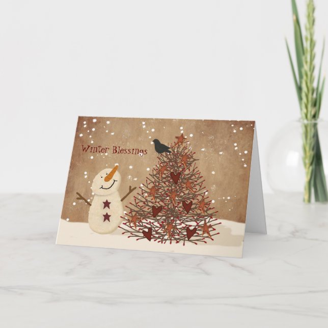 Cartão de Natal de Inverno Beneficente (Frente)