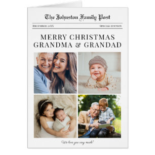 Cartão de Natal de Jornal de Avós