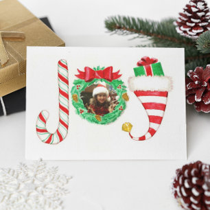 Cartão de Natal de Joy Personalizado