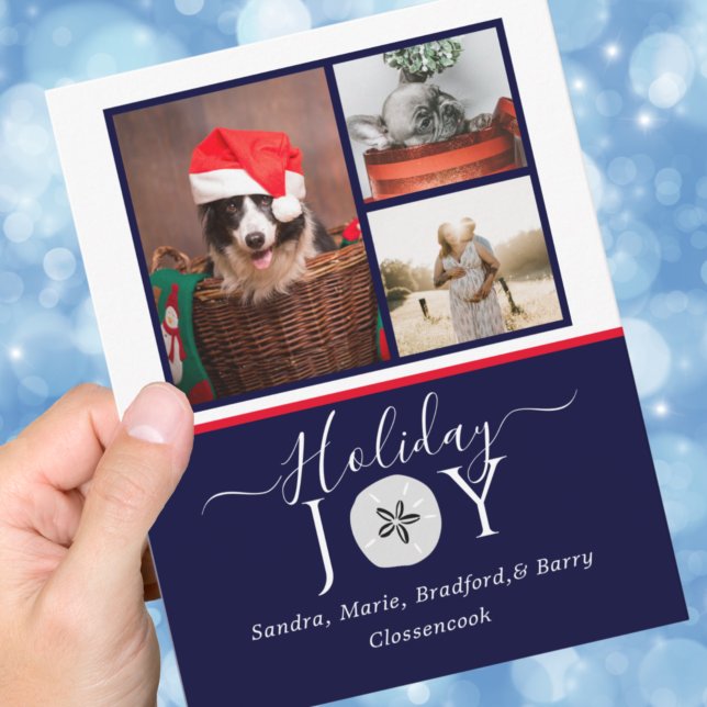 Cartão de Natal de Joy Sand em dólar de Marinho ná (Criador carregado)