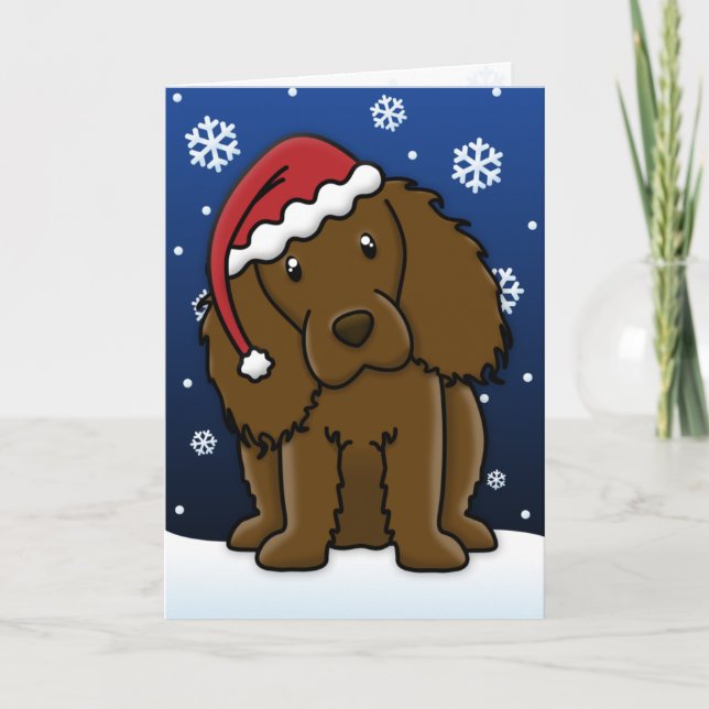 Cartão de Natal de Kawaii Boykin Spaniel (Frente)