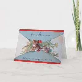 Cartão de Natal de Kitten Vitoriano
