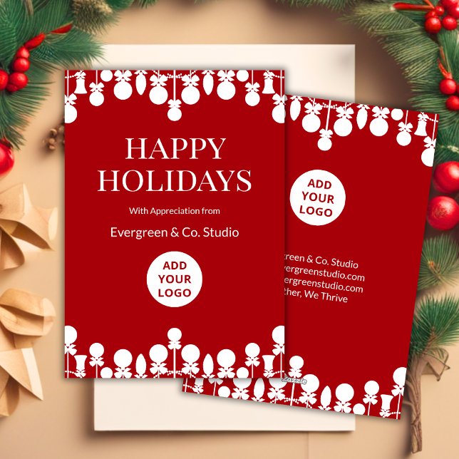 Cartão de Natal de Logotipo | Estilo de negócios e (Criador carregado)