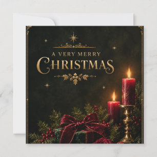 Cartão de Natal de Luxo Elegante, Laço de Veludo