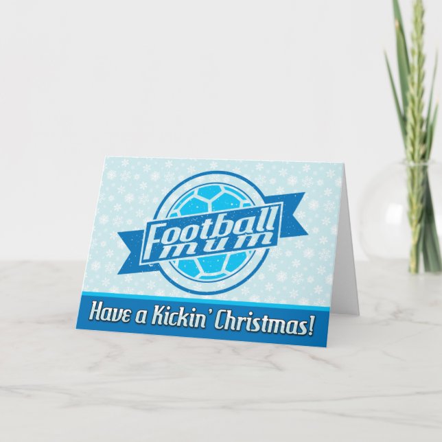 Cartão de Natal de Mãe de futebol (Frente)
