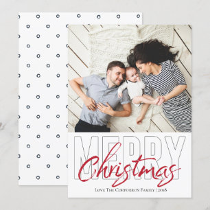 Cartão de Natal de Merry Moderno de Tipo Negrito