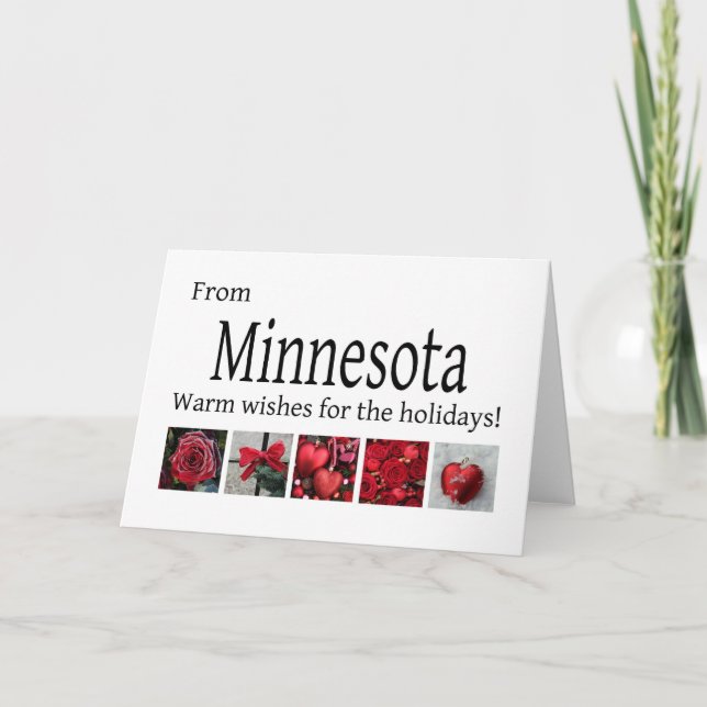 Cartão de Natal de Minnesota com ornamentos (Frente)