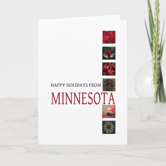Cartão de Natal de Minnesota, específico do Estado (Frente)