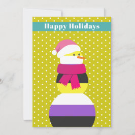 Cartão de natal de moça de neve não-binário