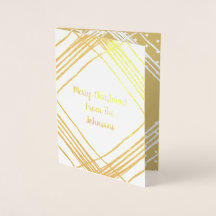 Cartão de Natal de Modelo de Foto Branco e Dourado