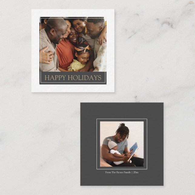 Cartão de Natal de Modelo de Fotografia de Feriado (Frente/Verso)