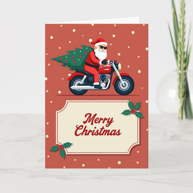 Cartão de Natal de Motocicleta de Biker (Frente)