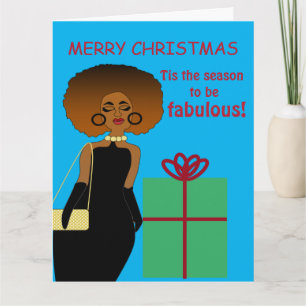 Cartão de Natal de Mulher Afro-Americana