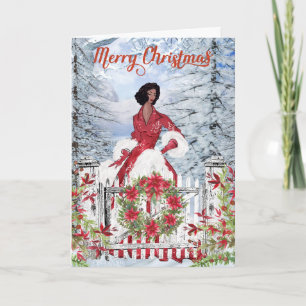 Cartão de Natal de Mulher Afro-Americana