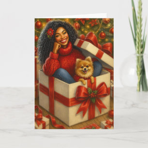 Cartão de Natal de Mulher Afro-Americana Cartão