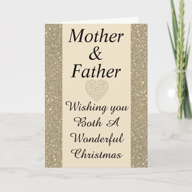 Cartão de Natal de na moda especial para mãe e pai (Frente)