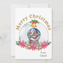 Cartão de Natal de Natal de Férias com Aquarelas